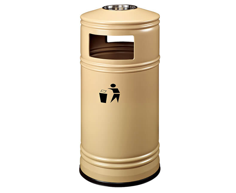 Green steel litter bin