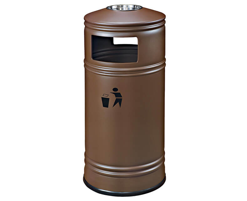 Green steel litter bin