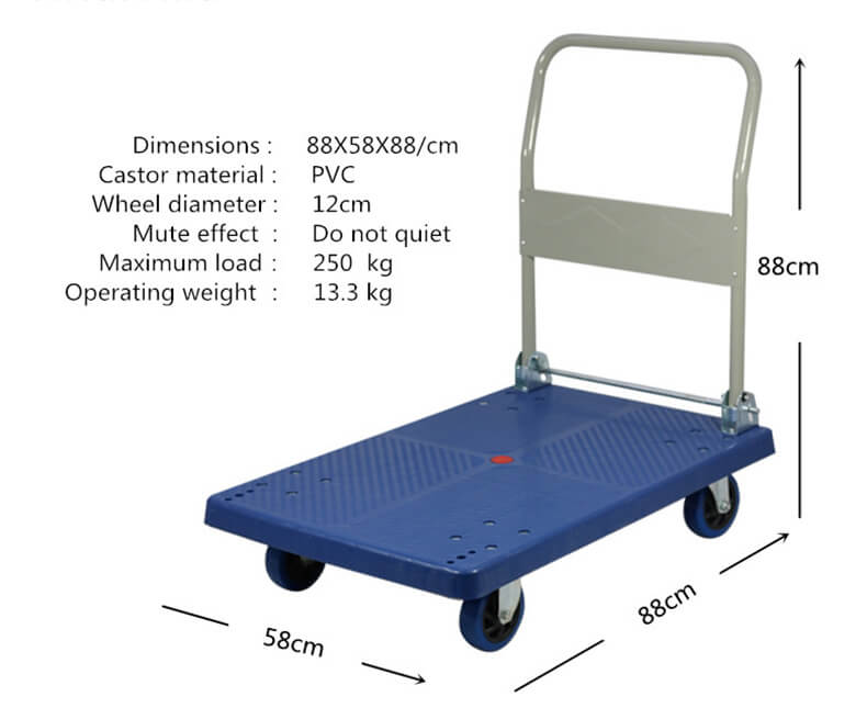 Stackable folding dolly plastic trolley