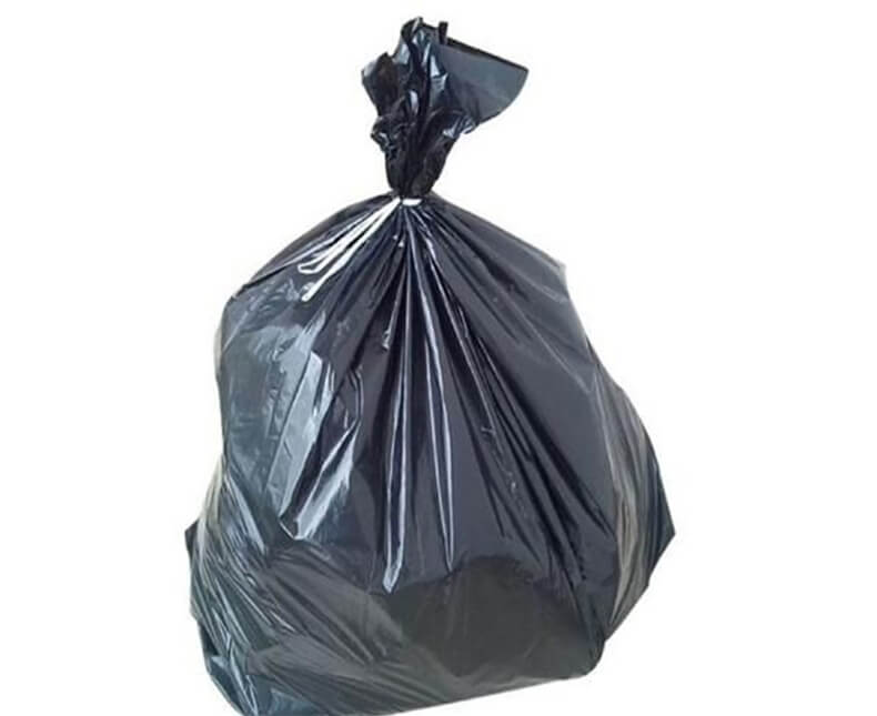 Colored plastic garbage bags