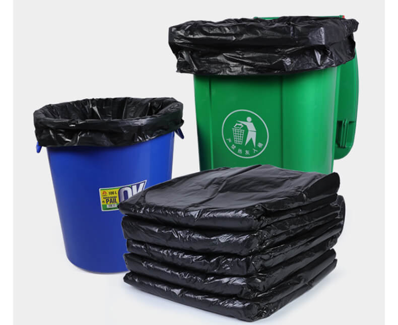 Colored plastic garbage bags
