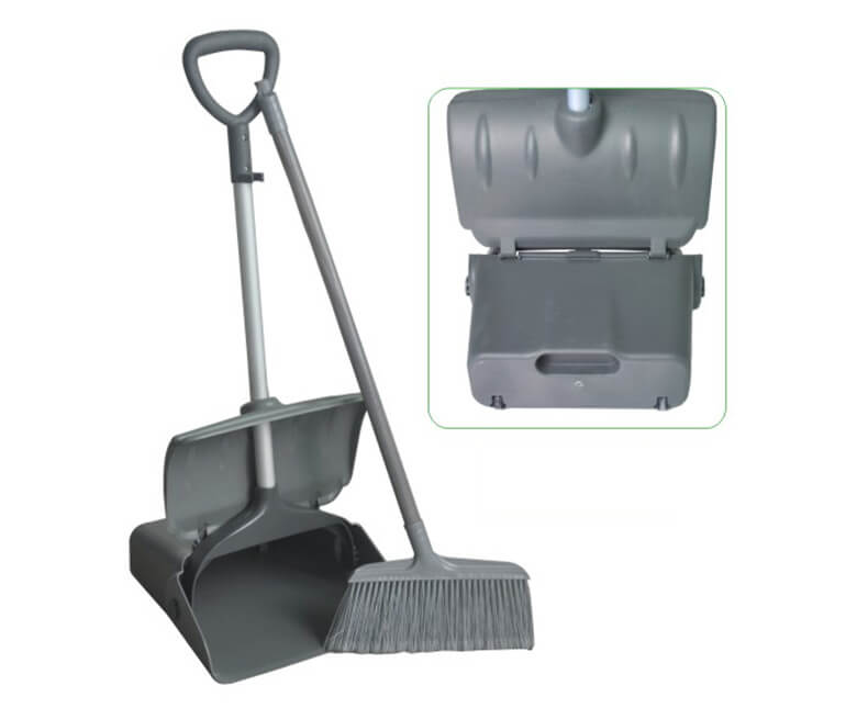 Plastic dustpan with broom
