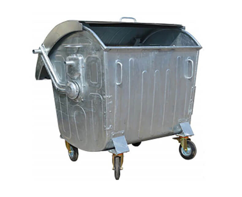 1100L outdoor galvanized steel trash container